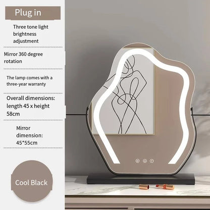 Grote make-up spiegel met verlichting en standaard – Professioneel en stabiel