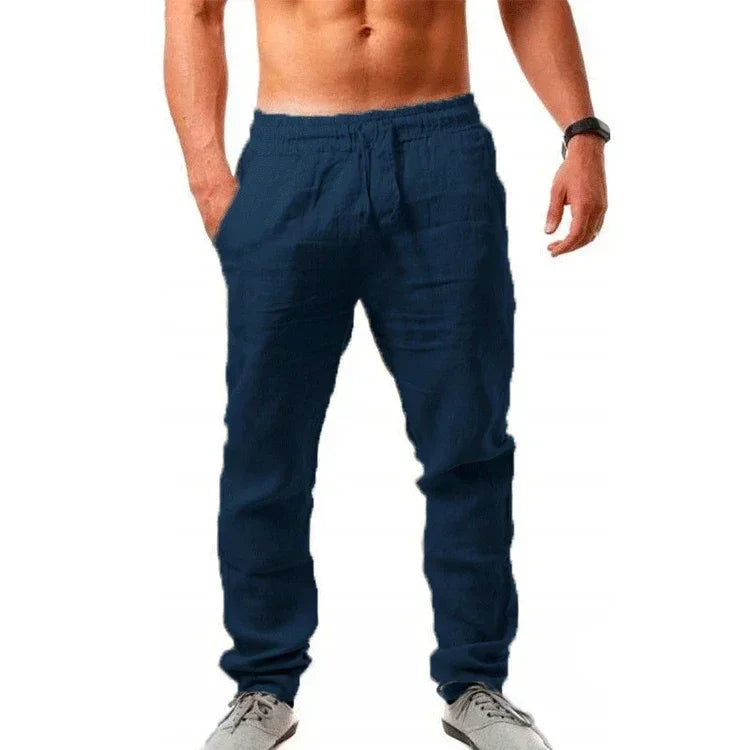 Linnenmix broek heren met tapered leg – Slanker model