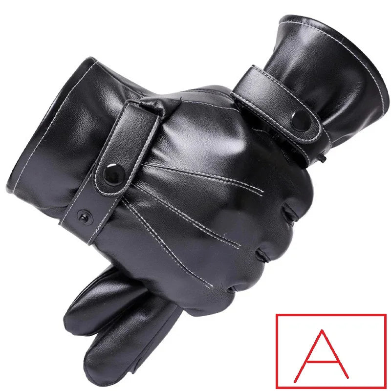 Heren handschoenen leer met stevige naad