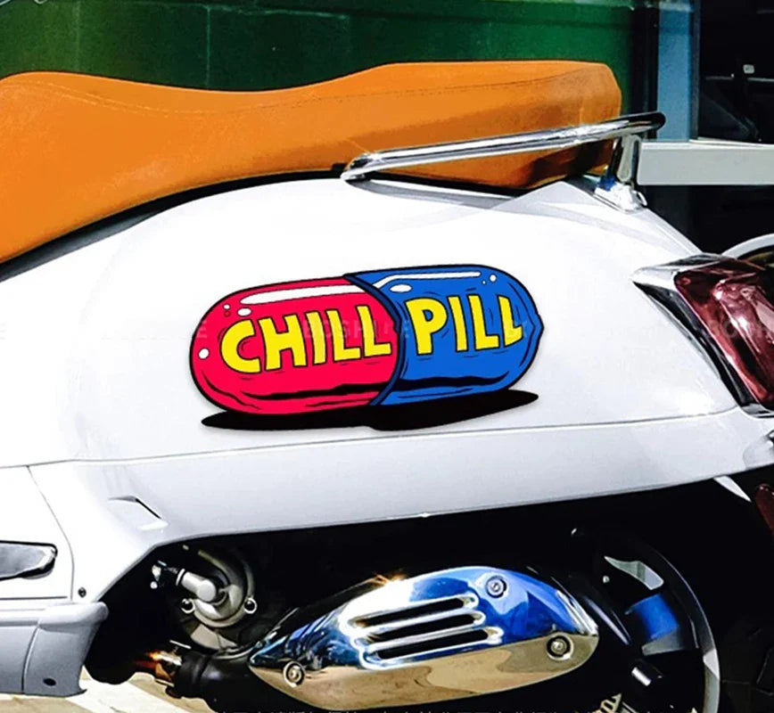 auto stickers - kleurrijke 'Chill Pill' ontwerpen voor persoonlijke expressie