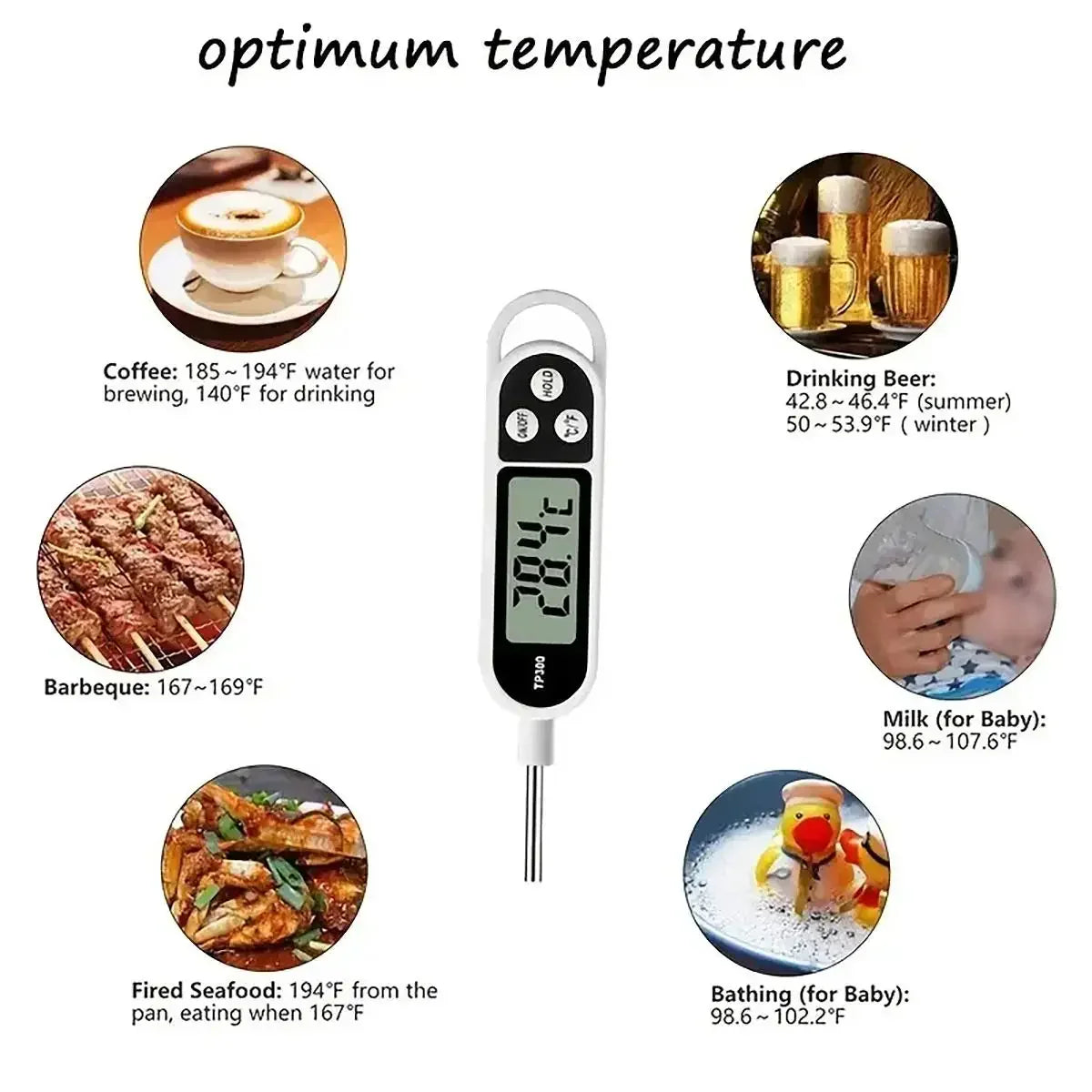 Oven thermometer geschikt voor vlees en gevogelte