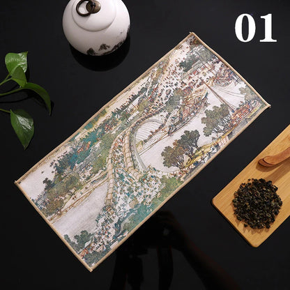 Thee zetten met gietijzeren theepot en accessoires