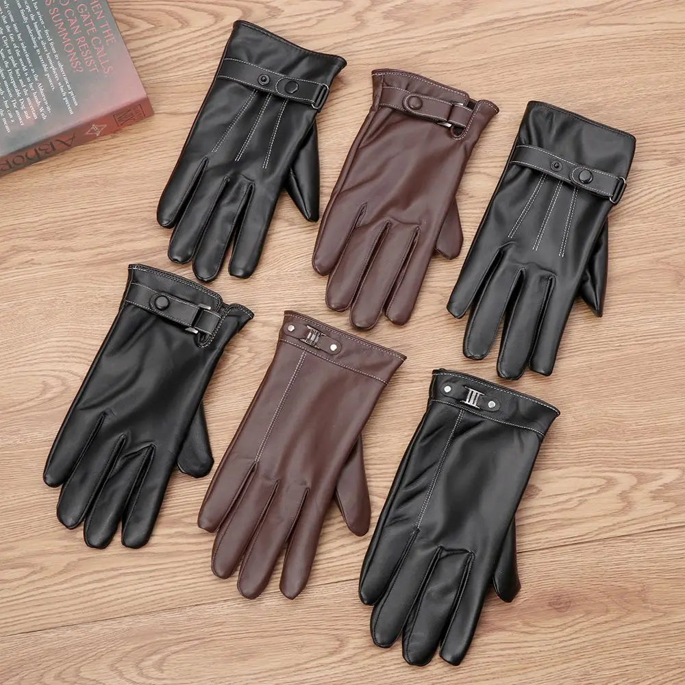 Klassieke herenhandschoenen met leren afwerking
