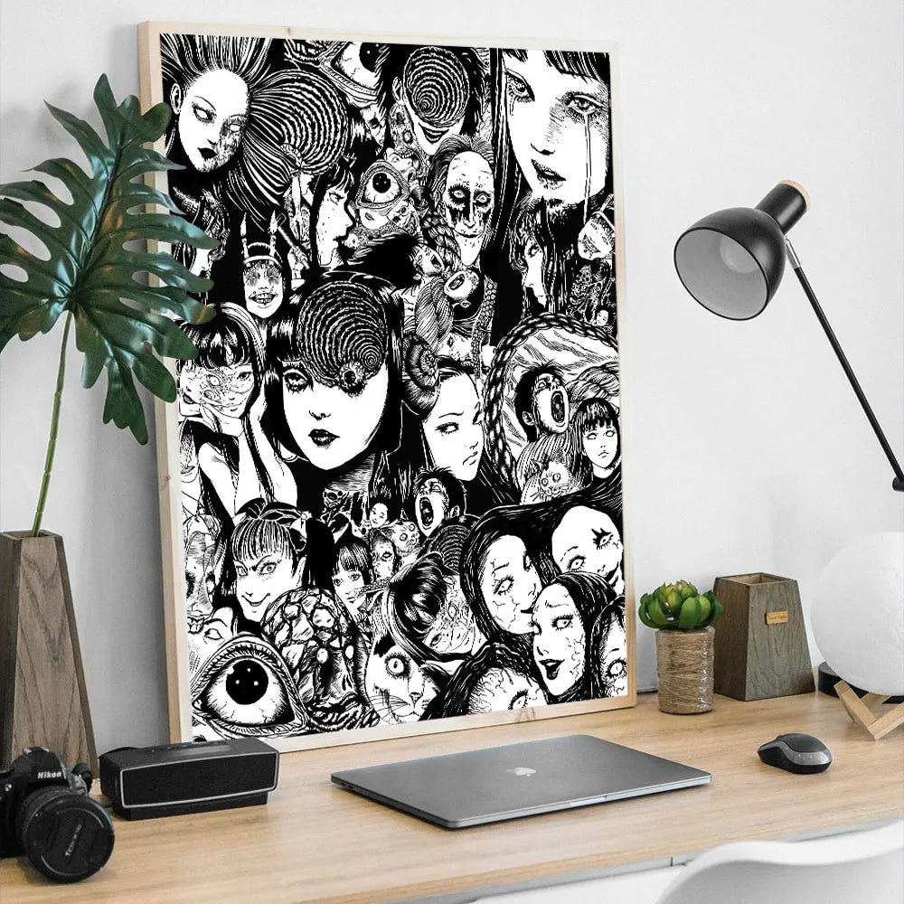 Poster met lijntekening van gezicht