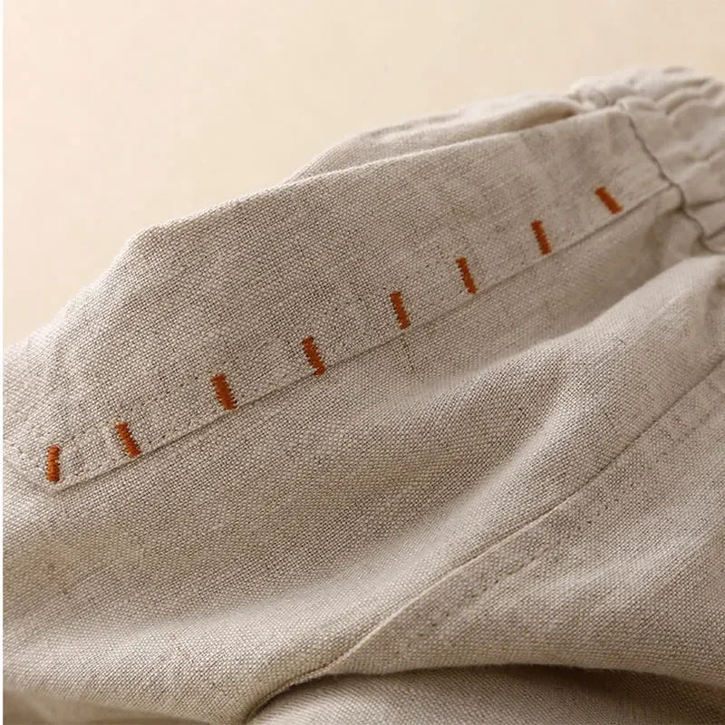Linnen broek dames in zandkleur – Tijdloze klassieker