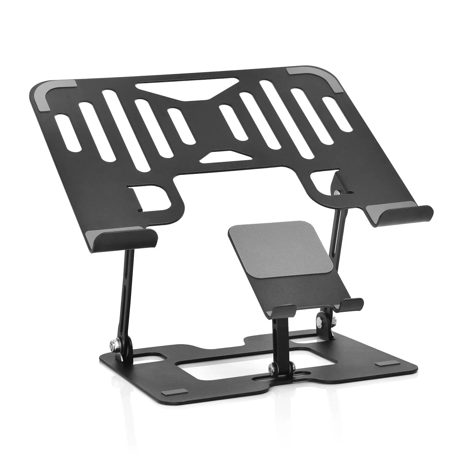 Laptop standaard met ruimte voor accessoires