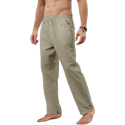 Linnenmix broek heren in zandkleur – Perfect voor elke gelegenheid