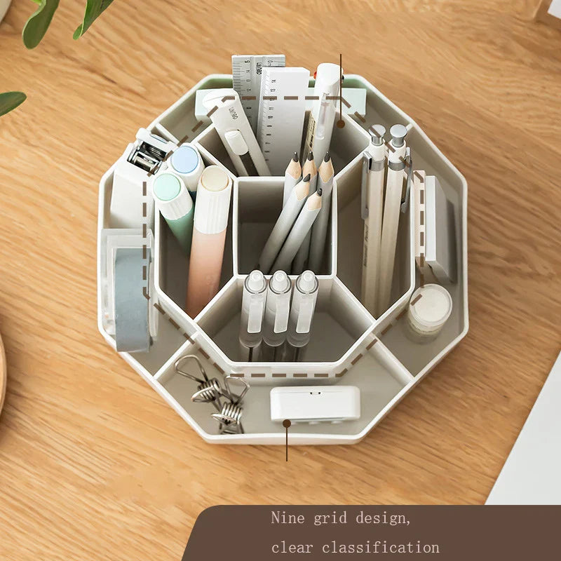 Gelaagde desk organizer met veel opbergmogelijkheden