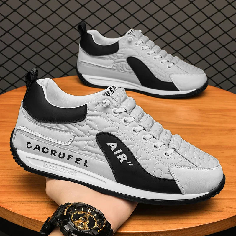 Zomerse veterschoenen voor heren in lichtgrijs