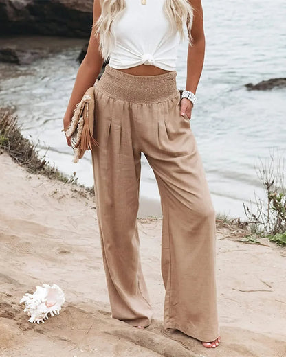 H&M linnen broek met elastische tailleband – Perfecte pasvorm