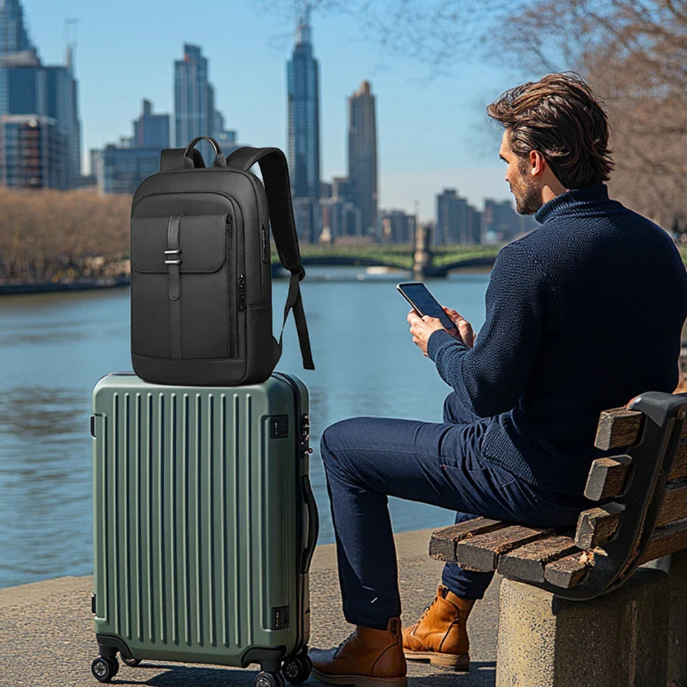 Handbagage rugzak met robuuste ritsen