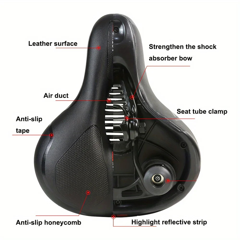 Fietszadel met ergonomisch comfortprofiel