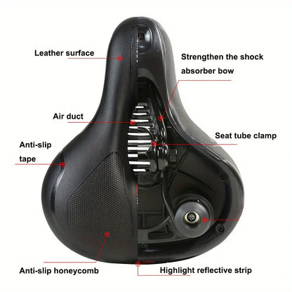 Fietszadel met ergonomisch comfortprofiel
