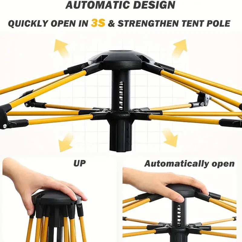 Pop up tent in felle kleur – Goed zichtbaar op de camping