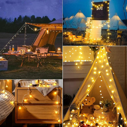 Lichtslingers binnen met houten decor – Natuurlijk en warm