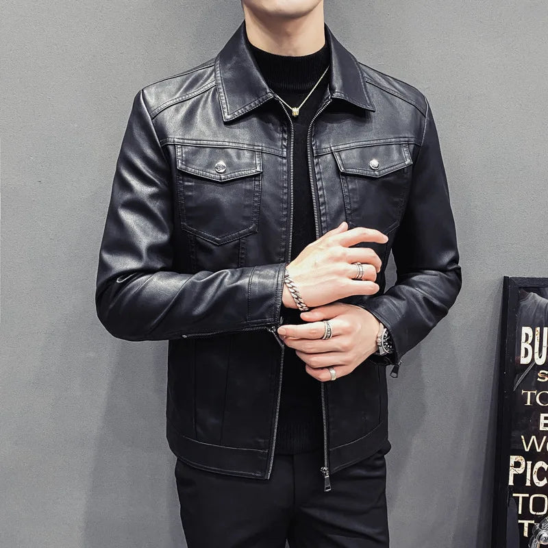 Moderne leren jassen heren met slim fit – Voor een verzorgde look