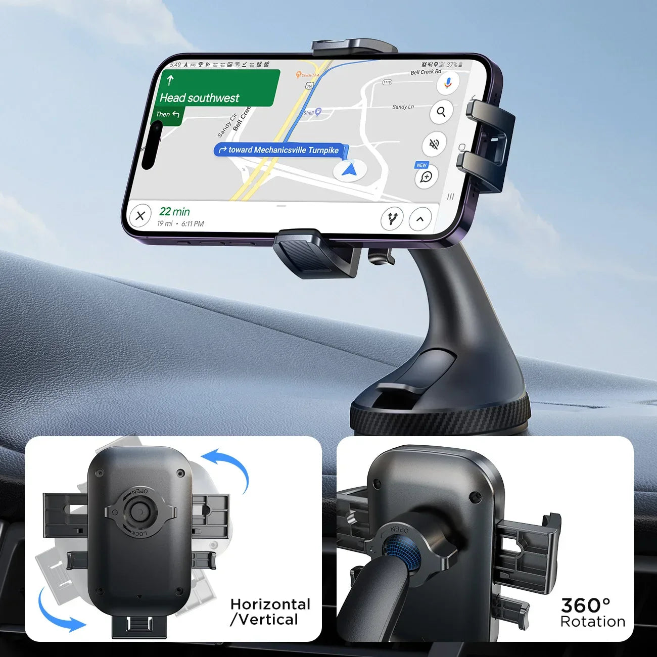 Kruidvat telefoonhouder auto met vaste grip – Geen verschuiving