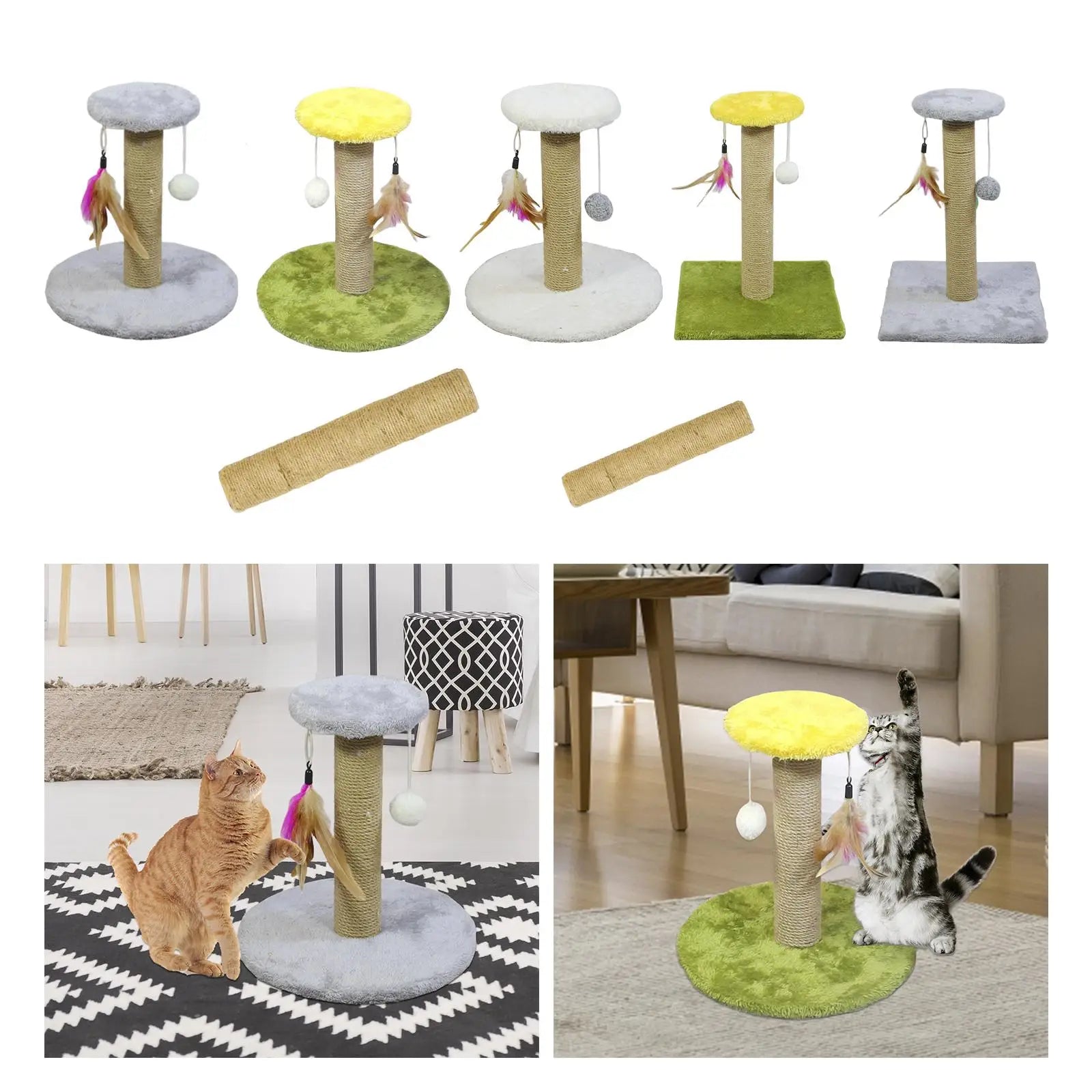 Kattenpaal met platformen in houtlook – Natuurlijk effect