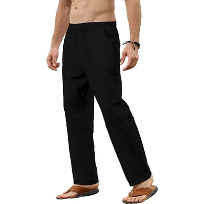 Zomerse linnen broek mannen met lichte wassing – Casual uitstraling