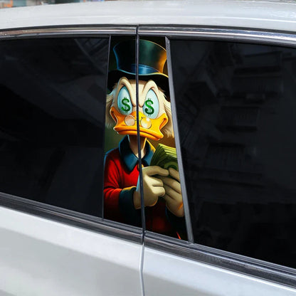 Auto stickers - Mysterieus Scrooge McDuck design voor unieke achterruit
