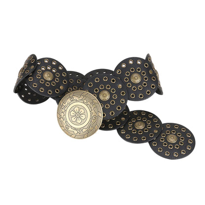 Klassieke riem in zwart met gouden details