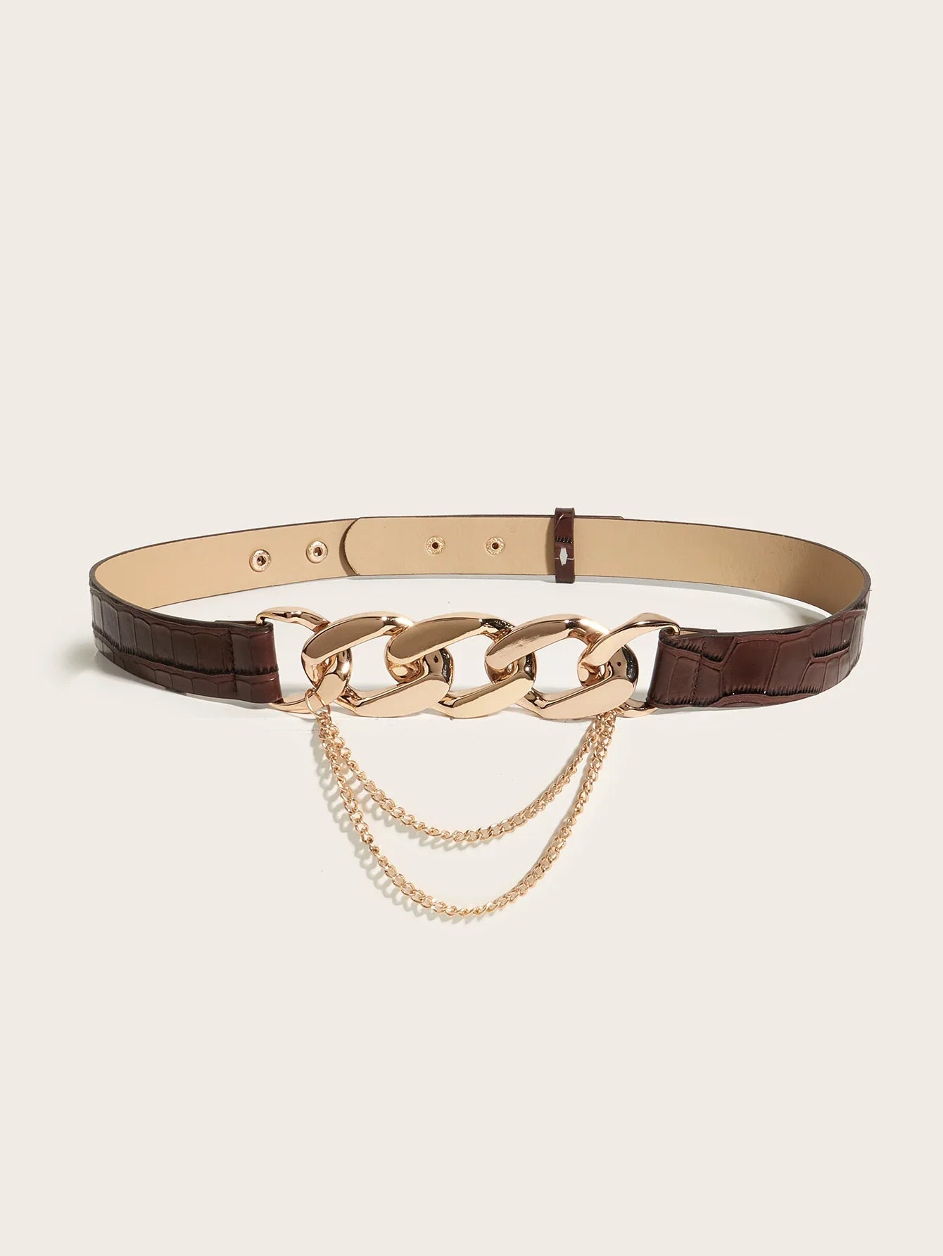 Vintage damesriem in cognacleer