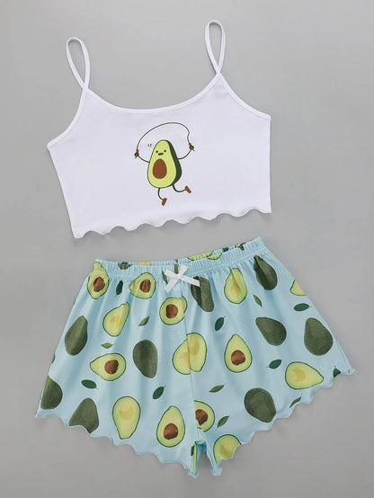 Dames pyjama set met losse broek en shirt