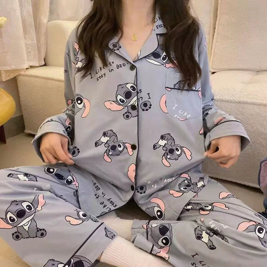 Dames pyjama winter met gevoerde stof