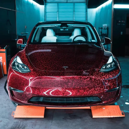 Auto stickers achterruit - Levendige rode textuur voor een opvallende look