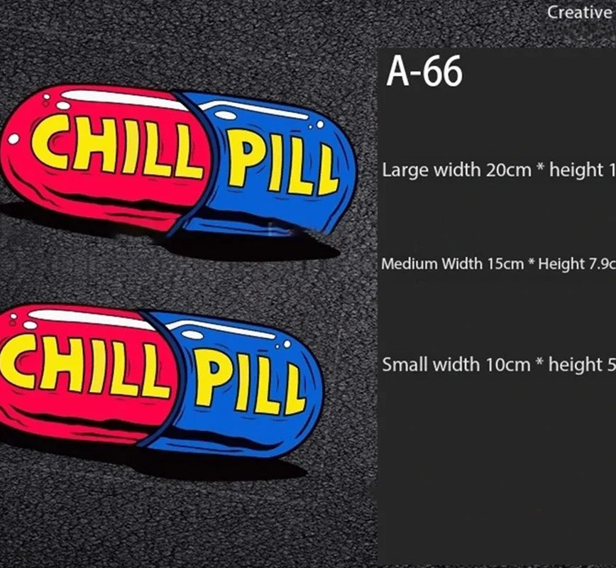 auto stickers - kleurrijke 'Chill Pill' ontwerpen voor persoonlijke expressie