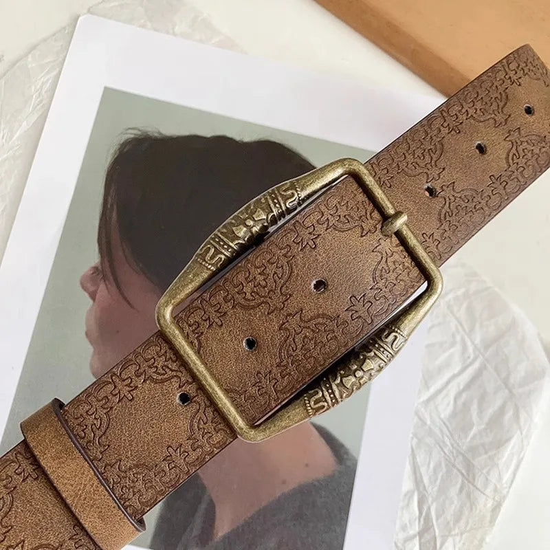 Moderne riem dames met geometrische gesp