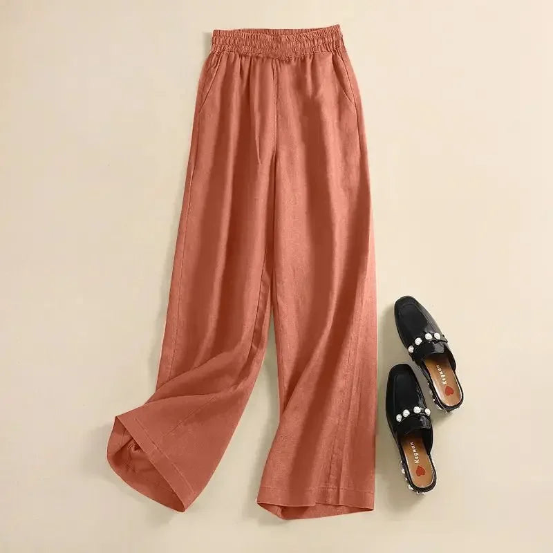 Linnen broek dames met knoopsluiting – Tijdloze afwerking