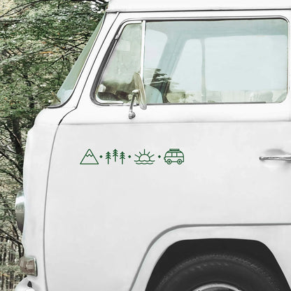 Auto stickers - Avontuurlijke serie met natuurlijke iconen voor je achterruit