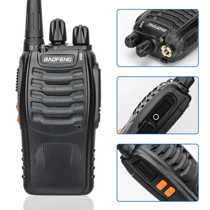 Walkie talkie met dubbele voedingsoptie