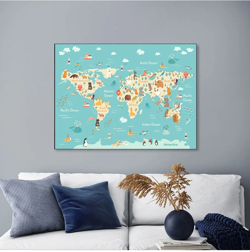 Wereldkaart met geografische details – Zeer informatief