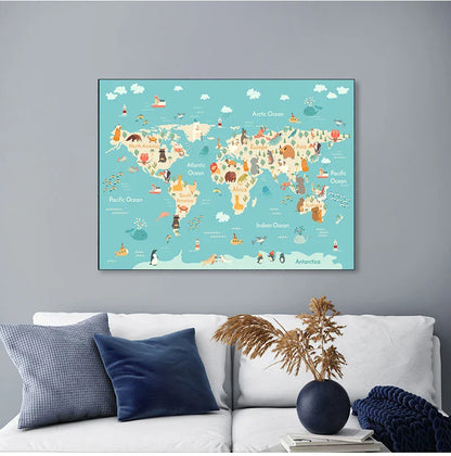 Wereldkaart met geografische details – Zeer informatief
