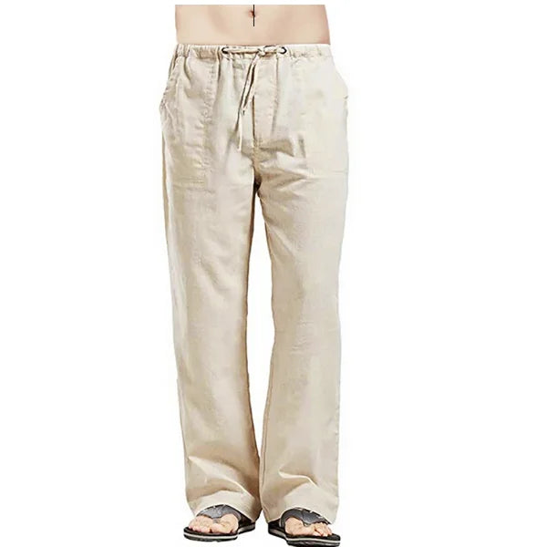 Linnenmix broek heren met knopen – Details maken het verschil