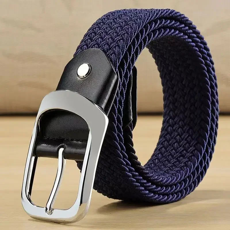 Riem heren met geweven structuur en leren details