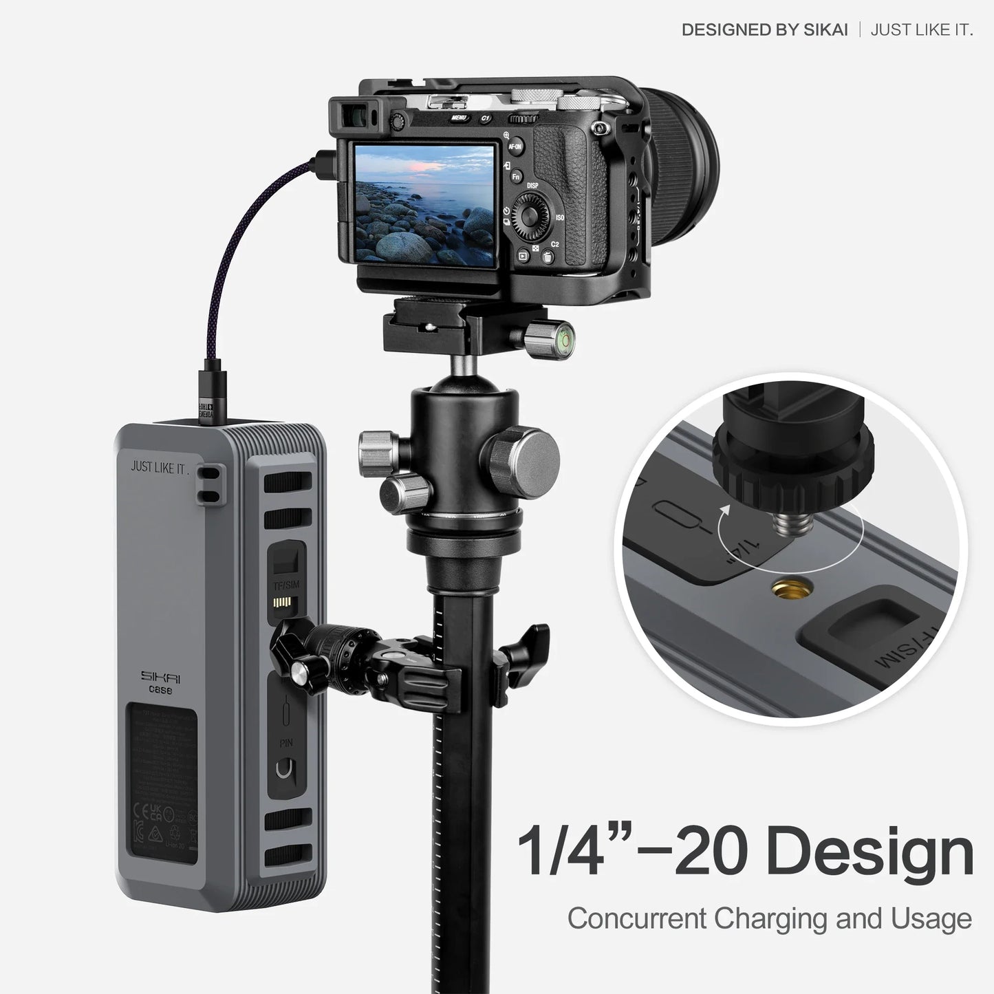 iPhone powerbank met ingebouwde connector