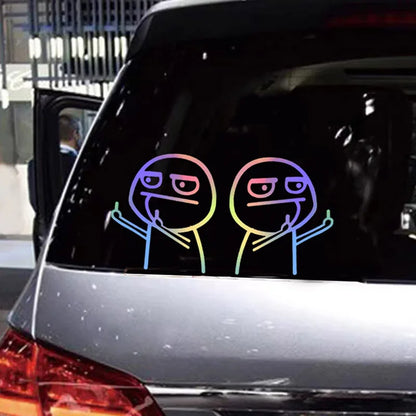 Auto stickers - Kleurrijke trollgezichten voor unieke styling