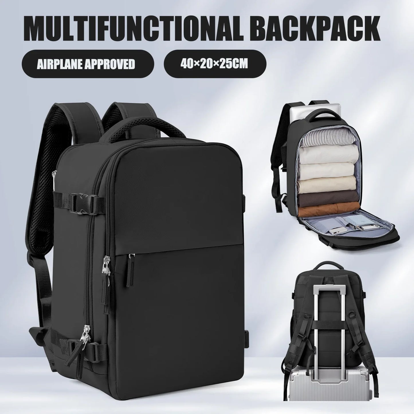 Rugzak als handbagage met opvouwbare functie