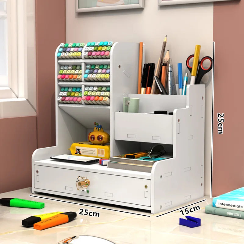 Transparante desk organization box met deksel