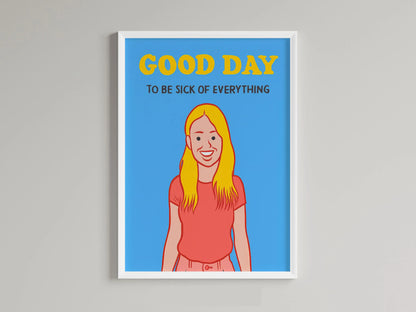Poster met lijntekening van gezicht