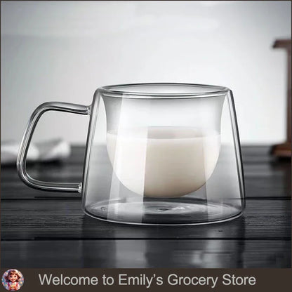 Borosilicaat glazen koffiemok met accessoire vakje
