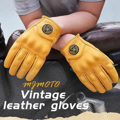 Leren handschoenen heren met elastische sluiting