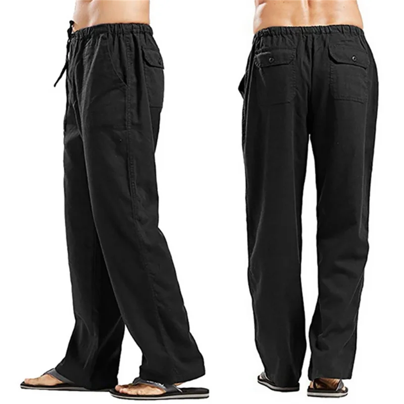 Linnenmix broek heren met subtiele textuur – Luxe touch