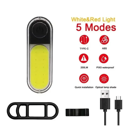 Fietslamp met antislip bevestigingsclip