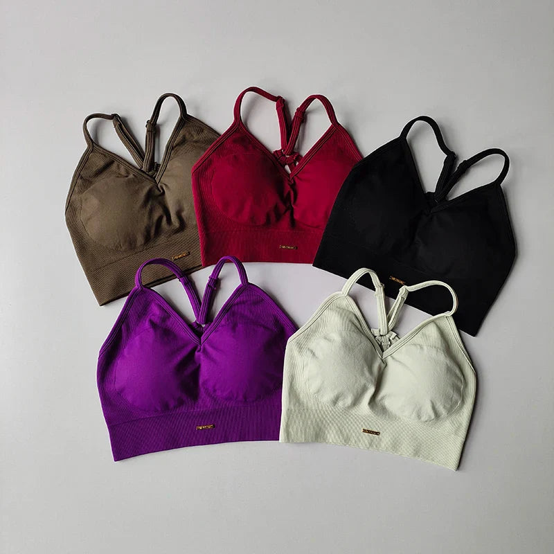 Hippe yoga kleding met open rug top