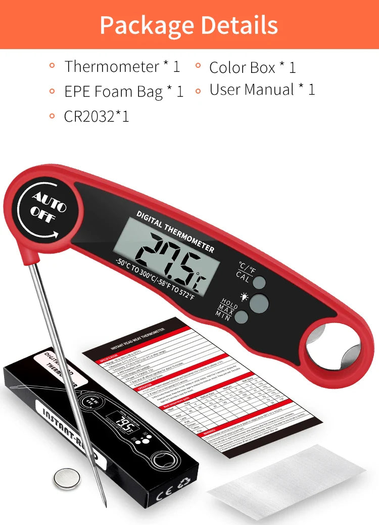 Vleesthermometer met magnetische houder