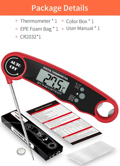 Vleesthermometer met magnetische houder